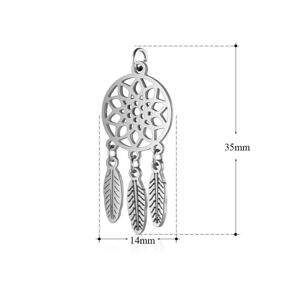 Laser-Cut Hollow Dreamcatcher Tassel Pendant In Indian Style