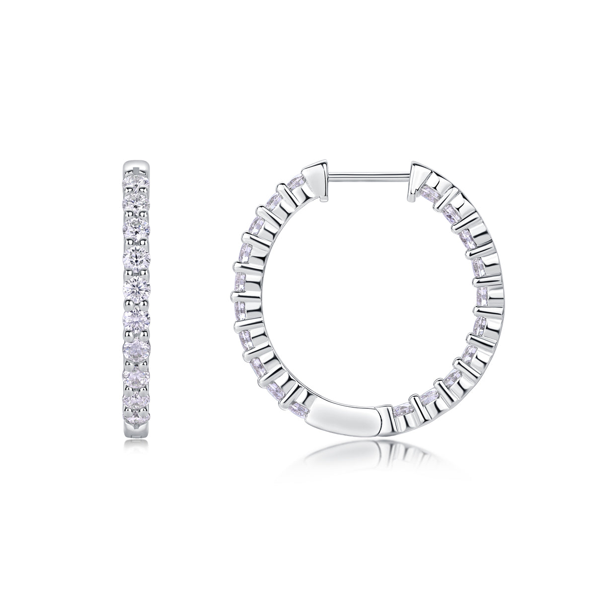 Mermaid - A Fashionable And Trendy Accessory Set With Top-quality Moissanite S925 Silver And Platinum-plated Stud Earrings. It Can Be Tested In Gold Rose Gold With A Diamond Pen