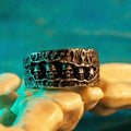 Mingqi Ring European And American Retro Dark Heavy-Aged Skull Wide Index Finger Ring, Unisex Gothic Style Ring