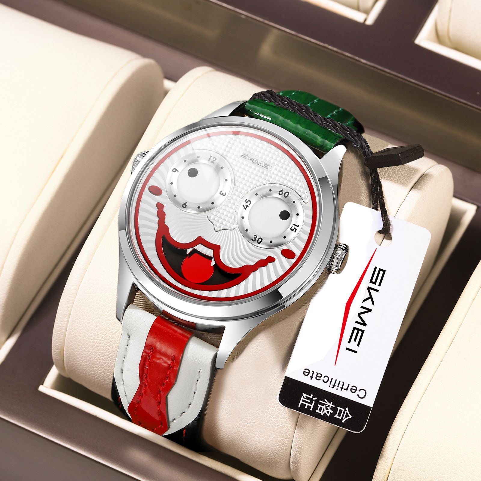 SKMEI Men's Personalized Clown Dial Fashion Waterproof Trendy Men Watch