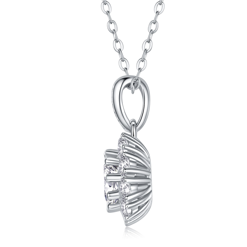 Blossom - A Fashionable And Light Luxury Jewelry Pendant Necklace Set With Top-quality Moissanite, S925 Silver Plated Platinum