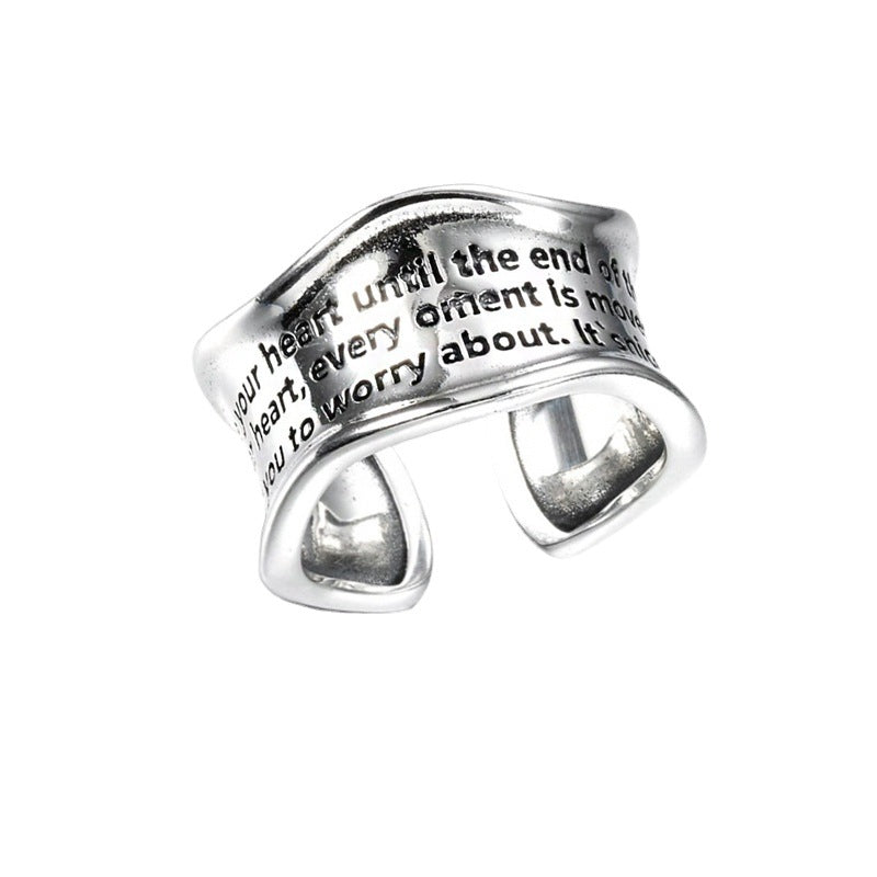 Korean-style Vintage English Letter Ring For Women