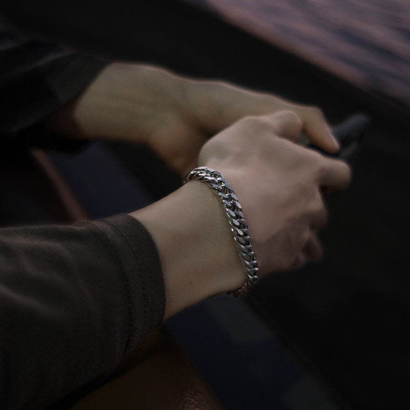 Men's Minimalist And Versatile Retro Cuban Bracelet