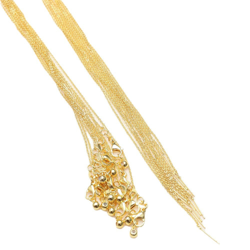 DIY Color-preserving O-link Chain Versatile Adjustable Copper-plated Necklace