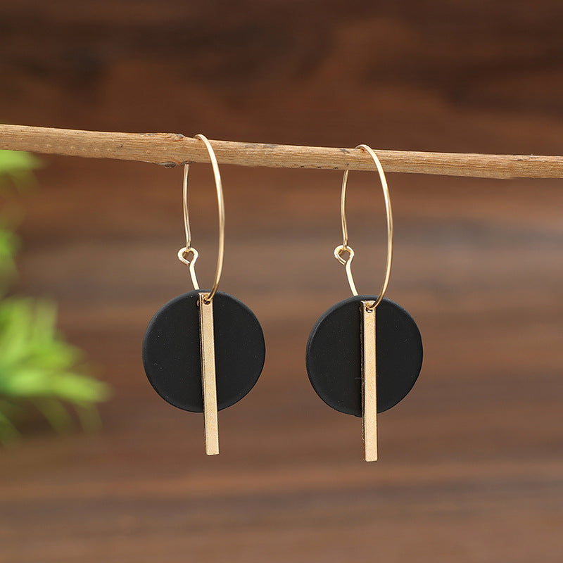 Retro-style Elegant Round Patchwork Long Alloy Fashion Earrings