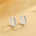 Simple Versatile Black And White Hollow-out Hoop Earrings For Women
