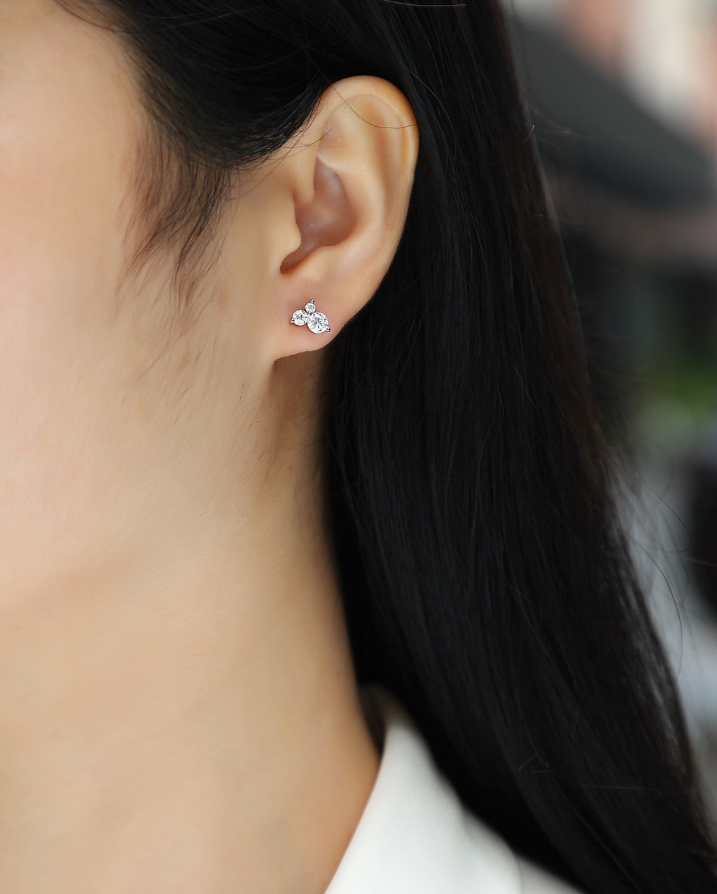 Wave - Earrings Set With Top-quality Moissanite S925, Silver And Platinum-plated Stud Earrings, A Fashionable And Trendy Accessory That Can Be Tested With A Diamond Pen