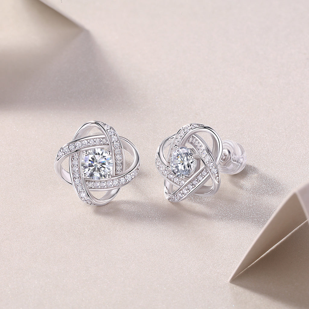 Hope Beam - Earrings Set With 0.5-carat Top-quality Moissanite S925 Silver And Platinum-plated Stud Earrings, A Fashionable And Trendy Accessory, Can Be Tested With A Diamond Pen