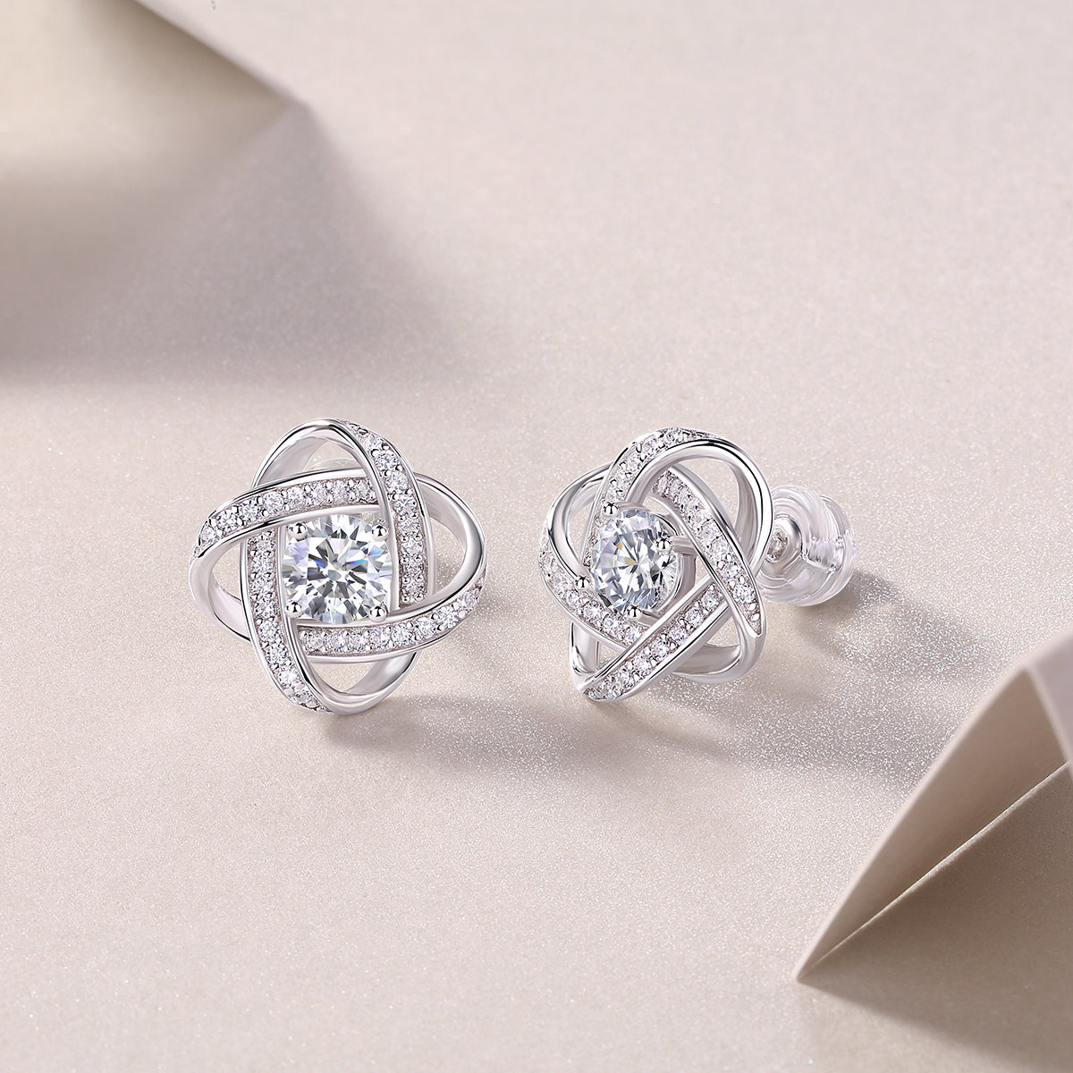 Hope Beam - Earrings Set With 0.5-carat Top-quality Moissanite S925 Silver And Platinum-plated Stud Earrings, A Fashionable And Trendy Accessory, Can Be Tested With A Diamond Pen