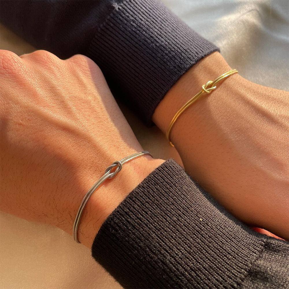 Simple Knotted Snake Chain In Stainless Steel