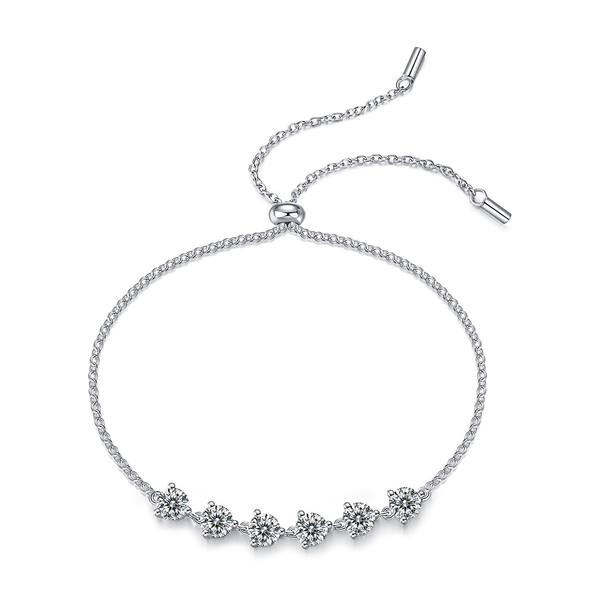 Dreamy Beauty Permeates - A Fashionable And Light Luxury Jewelry Silver Bracelet And Bracelet Set With Top-quality Moissanite, S925 Silver-plated Platinum