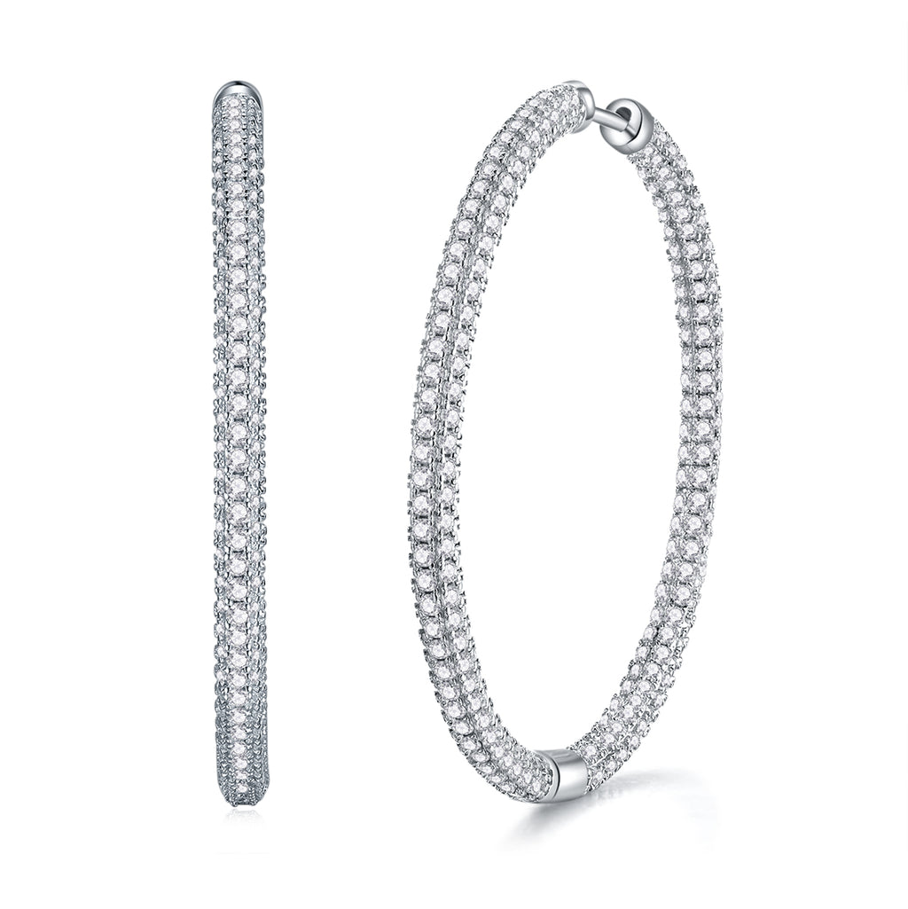 Lustrous - A Fashionable And Trendy Accessory Set With Top-quality Moissanite S925 Silver And Platinum-plated Stud Earrings. It Can Be Detected In Gold Rose Gold With A Diamond Pen