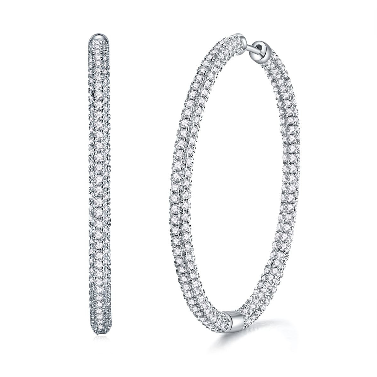 Lustrous - A Fashionable And Trendy Accessory Set With Top-quality Moissanite S925 Silver And Platinum-plated Stud Earrings. It Can Be Detected In Gold Rose Gold With A Diamond Pen