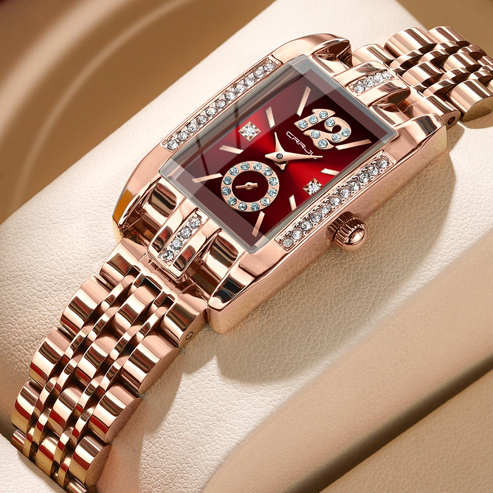 Stainless Steel Simple Square Business Fashion Watch