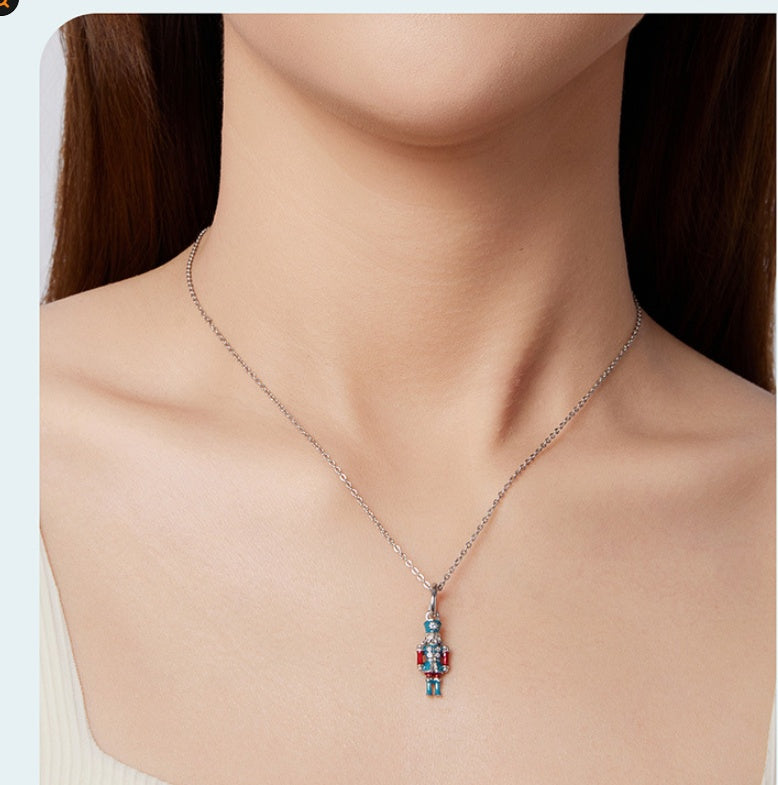 Silver Ziyun Original S925 Sterling Silver Nutcracker Pendant Parts Guardian Angel Diy Bracelet Lucky Beaded