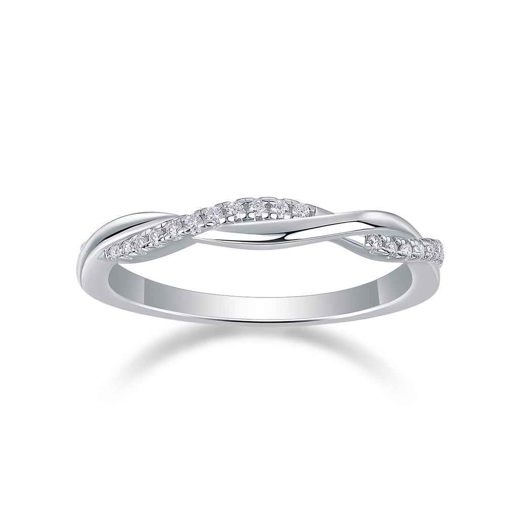 Twin - Set With Top-quality Moissanite S925, Silver And Platinum-plated Diamond Wedding Ring. The Ring Can Be Inspected With A Diamond Pen