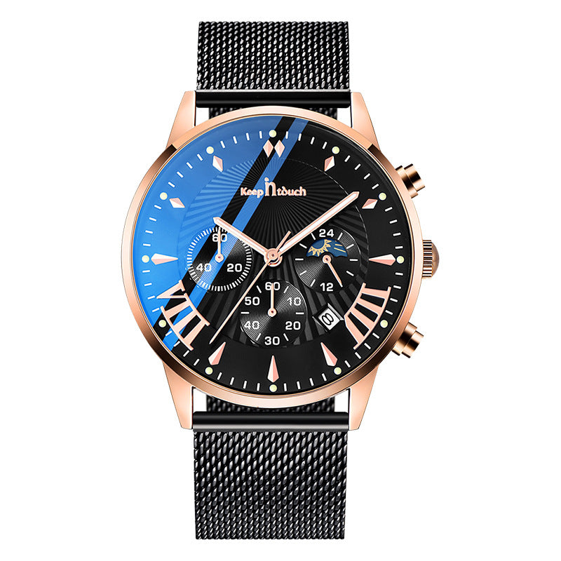 Multifunctional Business Men's Watch Luminous Waterproof Six-pin