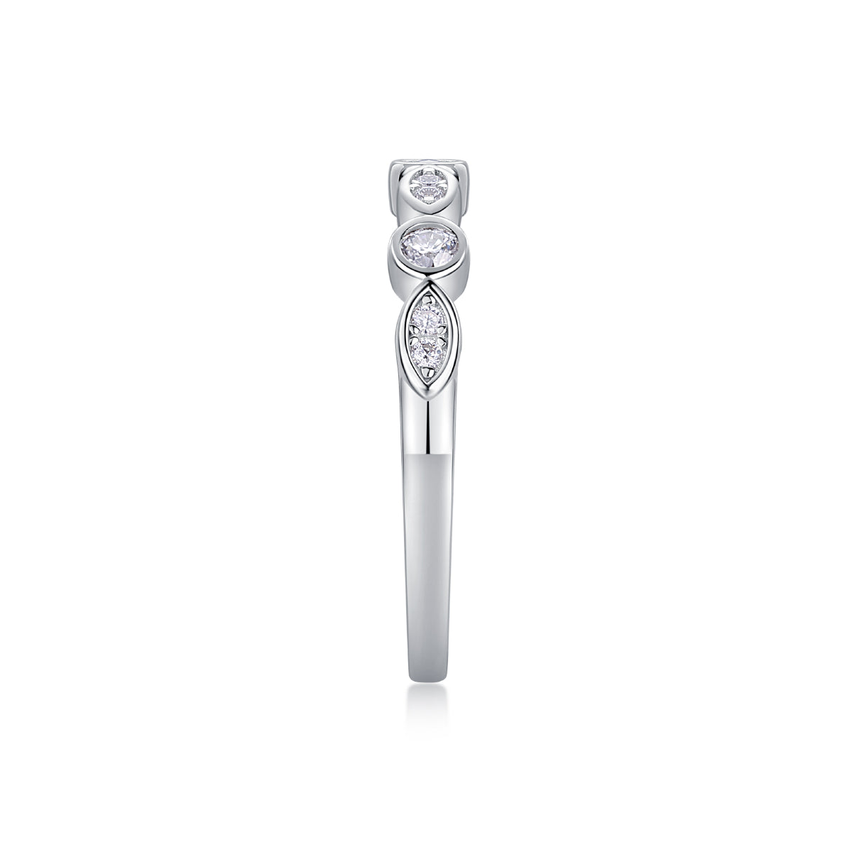 Devil's Eye - Set With Top-quality Moissanite S925, Silver And Platinum-plated Diamond Wedding Ring. The Ring Can Be Tested With A Diamond Pen In Yellow Gold And Rose Gold