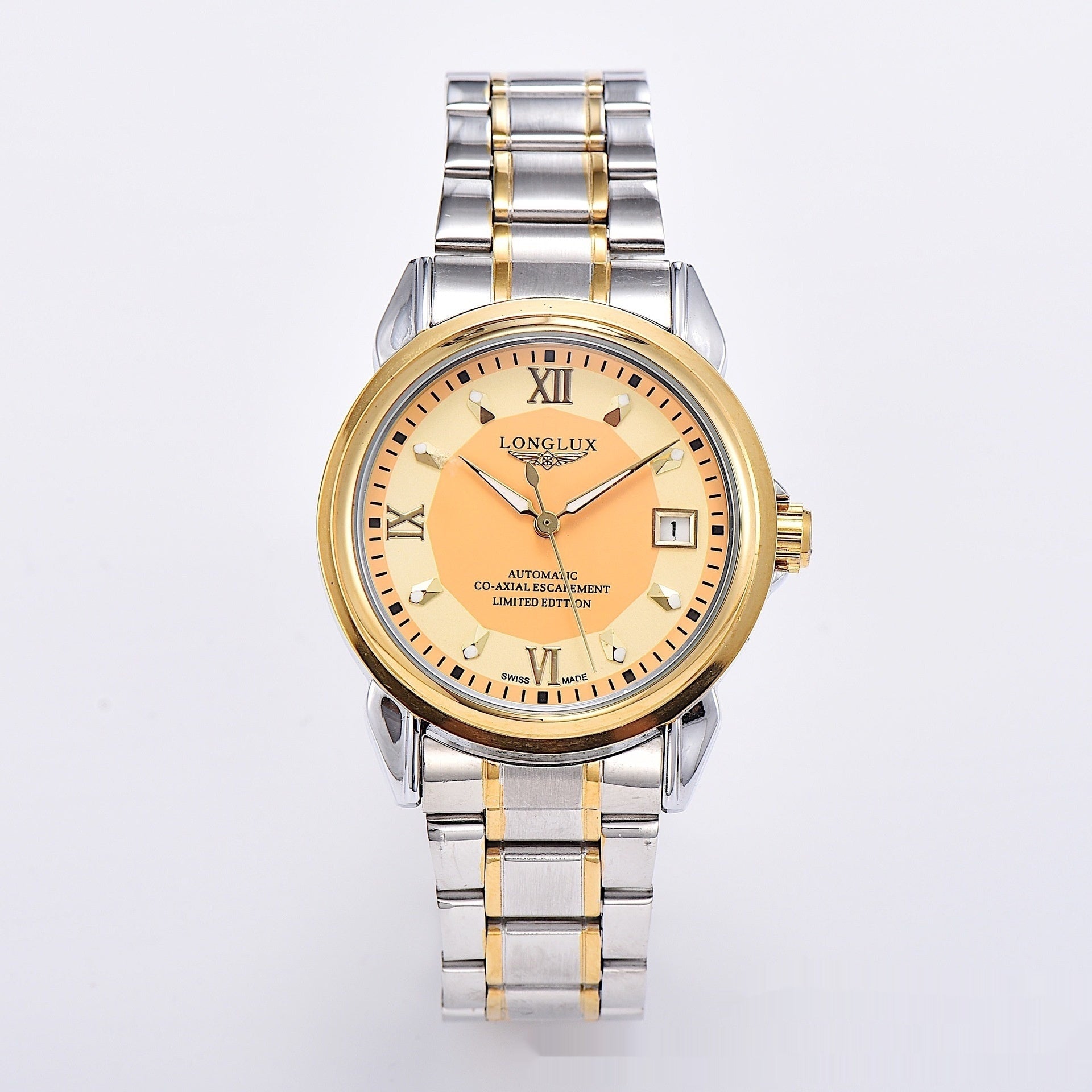 Spiral Double Snap-fastener Stainless Steel Simple Automatic Mechanical Watch