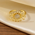 Luxury High-end Sunflower Ring Adorned With Diamonds