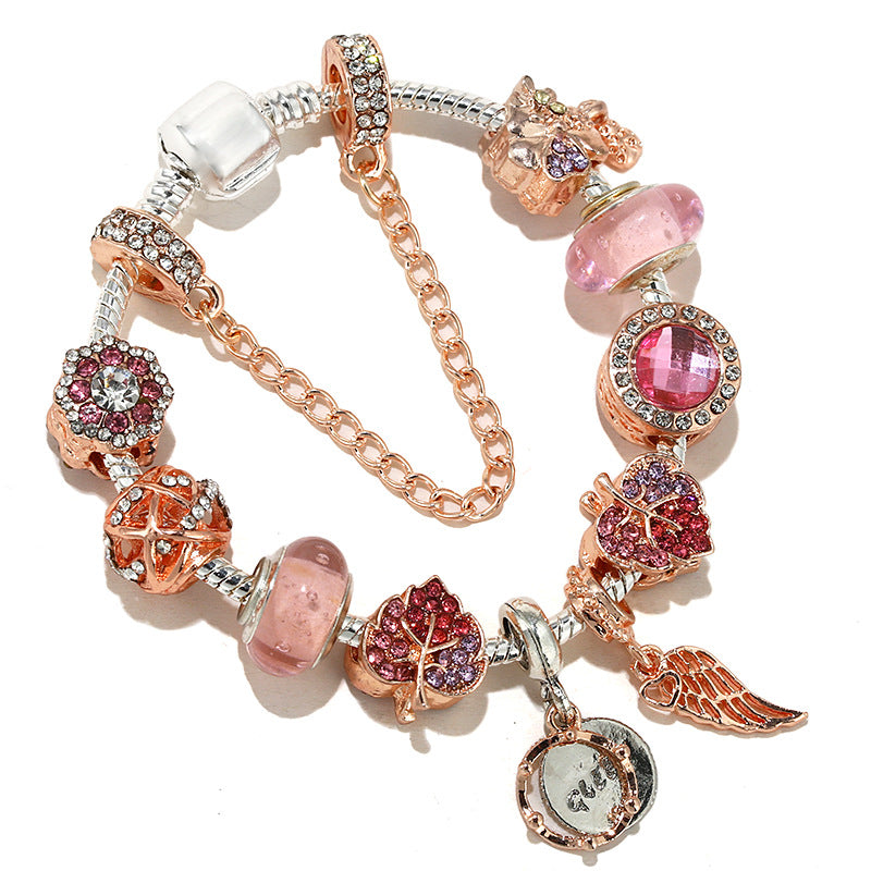 Classic Star And Moon Pendant Bracelet